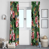 Pineapple Skull Aloha Hawaii Window Curtain Summer Vibes Tropical Seamless Pattern - Polynesian Pride