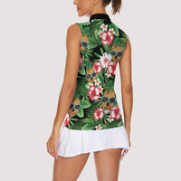 Pineapple Skull Aloha Hawaii Women Sleeveless Polo Shirt Summer Vibes Tropical Seamless Pattern - Polynesian Pride