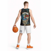 Aloha Hawaii Surfing Skull Basketball Jersey Shaka Skeleton Ride The Waves - Polynesian Pride