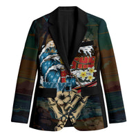 Aloha Hawaii Surfing Skull Blazer Shaka Skeleton Ride The Waves - Polynesian Pride