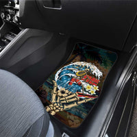 Aloha Hawaii Surfing Skull Car Mats Shaka Skeleton Ride The Waves - Polynesian Pride