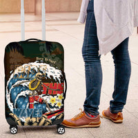 Aloha Hawaii Surfing Skull Luggage Cover Shaka Skeleton Ride The Waves LT14 Black - Polynesian Pride