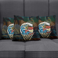 Aloha Hawaii Surfing Skull Pillow Cover Shaka Skeleton Ride The Waves - Polynesian Pride