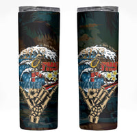 Aloha Hawaii Surfing Skull Skinny Tumbler Shaka Skeleton Ride The Waves - Polynesian Pride