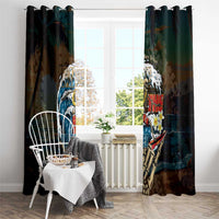 Aloha Hawaii Surfing Skull Window Curtain Shaka Skeleton Ride The Waves - Polynesian Pride