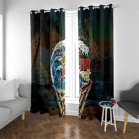 Aloha Hawaii Surfing Skull Window Curtain Shaka Skeleton Ride The Waves - Polynesian Pride