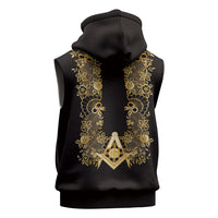 Personalised Filipino Freemasonry Sleeveless Zip Hoodie Masonic Barong Tagalog Inspired Ivory White
