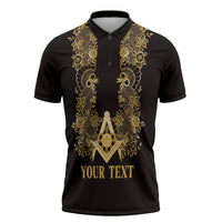 Personalised Filipino Freemasonry Zipper Polo Shirt Masonic Barong Tagalog Inspired Ivory White
