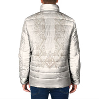 Personalised Filipino Freemasonry Padded Jacket Masonic Barong Tagalog Inspired Black