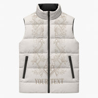 Personalised Filipino Freemasonry Sleeveless Puffer Jacket Masonic Barong Tagalog Inspired Black