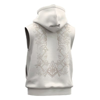 Personalised Filipino Freemasonry Sleeveless Zip Hoodie Masonic Barong Tagalog Inspired Black