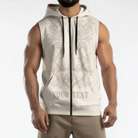 Personalised Filipino Freemasonry Sleeveless Zip Hoodie Masonic Barong Tagalog Inspired Black