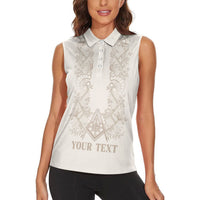 Personalised Filipino Freemasonry Women Sleeveless Polo Shirt Masonic Barong Tagalog Inspired Black