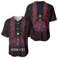 Personalised Philippines Barong Tagalog Freemasonry Baseball Jersey Filipino Masonic Polynesian Pattern