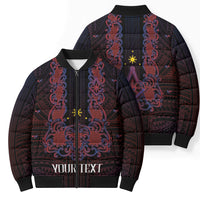 Personalised Philippines Barong Tagalog Freemasonry Bomber Puffer Jacket Filipino Masonic Polynesian Pattern