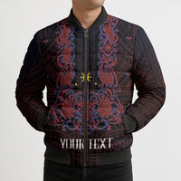 Personalised Philippines Barong Tagalog Freemasonry Bomber Puffer Jacket Filipino Masonic Polynesian Pattern