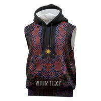 Personalised Philippines Barong Tagalog Freemasonry Sleeveless Hoodie Filipino Masonic Polynesian Pattern