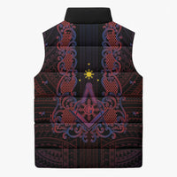Personalised Philippines Barong Tagalog Freemasonry Sleeveless Puffer Jacket Filipino Masonic Polynesian Pattern