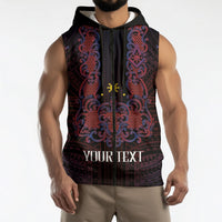 Personalised Philippines Barong Tagalog Freemasonry Sleeveless Zip Hoodie Filipino Masonic Polynesian Pattern