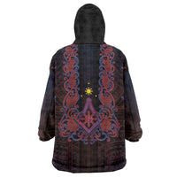 Personalised Philippines Barong Tagalog Freemasonry Wearable Blanket Hoodie Filipino Masonic Polynesian Pattern
