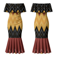 Kaokao Maori Tukutuku Inspired New Zealand Couples Matching Mermaid Dress and Hawaiian Shirt