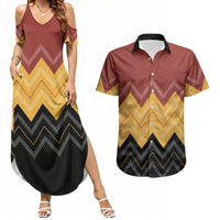 Kaokao Maori Tukutuku Inspired New Zealand Couples Matching Summer Maxi Dress and Hawaiian Shirt