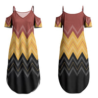 Kaokao Maori Tukutuku Inspired New Zealand Couples Matching Summer Maxi Dress and Long Sleeve Button Shirt