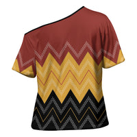 Kaokao Maori Tukutuku Inspired New Zealand Cross Shoulder Shirt