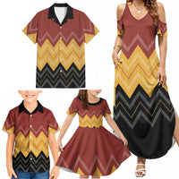 Kaokao Maori Tukutuku Inspired New Zealand Family Matching Summer Maxi Dress and Hawaiian Shirt