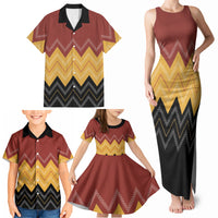 Kaokao Maori Tukutuku Inspired New Zealand Family Matching Tank Maxi Dress and Hawaiian Shirt