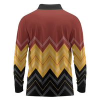 Kaokao Maori Tukutuku Inspired New Zealand Long Sleeve Polo Shirt