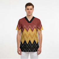 Kaokao Maori Tukutuku Inspired New Zealand Scrub Top