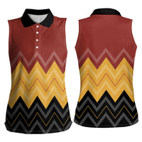 Kaokao Maori Tukutuku Inspired New Zealand Women Sleeveless Polo Shirt
