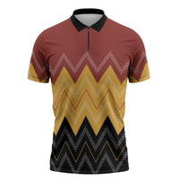 Kaokao Maori Tukutuku Inspired New Zealand Zipper Polo Shirt