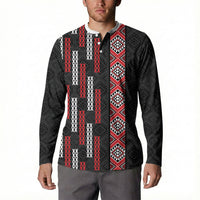 Roimata Toroa Maori Taniko Inspired New Zealand Button Sweatshirt
