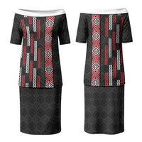 Roimata Toroa Maori Taniko Inspired New Zealand Couples Matching Puletasi and Hawaiian Shirt