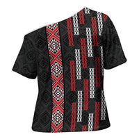Roimata Toroa Maori Taniko Inspired New Zealand Cross Shoulder Shirt