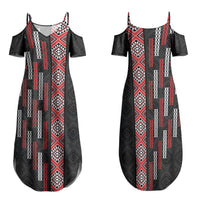 Roimata Toroa Maori Taniko Inspired New Zealand Family Matching Summer Maxi Dress and Hawaiian Shirt