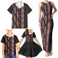 Roimata Toroa Maori Taniko Inspired New Zealand Family Matching Tank Maxi Dress and Hawaiian Shirt