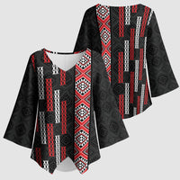 Roimata Toroa Maori Taniko Inspired New Zealand Kimono Sleeve Blouse