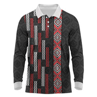 Roimata Toroa Maori Taniko Inspired New Zealand Long Sleeve Polo Shirt