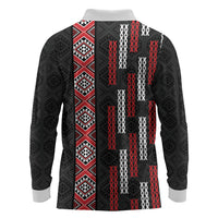 Roimata Toroa Maori Taniko Inspired New Zealand Long Sleeve Polo Shirt