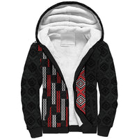 Roimata Toroa Maori Taniko Inspired New Zealand Sherpa Hoodie