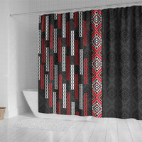Roimata Toroa Maori Taniko Inspired New Zealand Shower Curtain