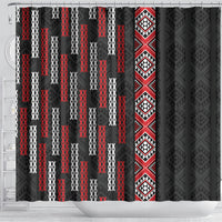 Roimata Toroa Maori Taniko Inspired New Zealand Shower Curtain