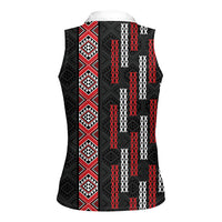 Roimata Toroa Maori Taniko Inspired New Zealand Women Sleeveless Polo Shirt