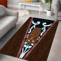 New Zealand Whakairo Area Rug Tiki Maori Carving Taniko Motifs