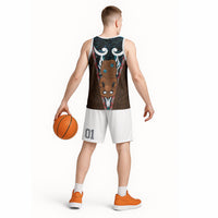 New Zealand Whakairo Basketball Jersey Tiki Maori Carving Taniko Motifs
