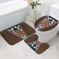 New Zealand Whakairo Bathroom Set Tiki Maori Carving Taniko Motifs