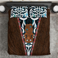 New Zealand Whakairo Bedding Set Tiki Maori Carving Taniko Motifs